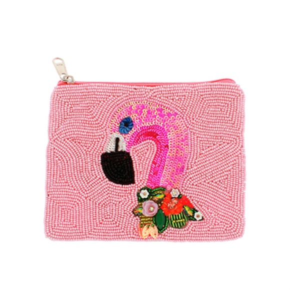 Flamingo Sea Life Coin Pouch - Picture 1 of 1